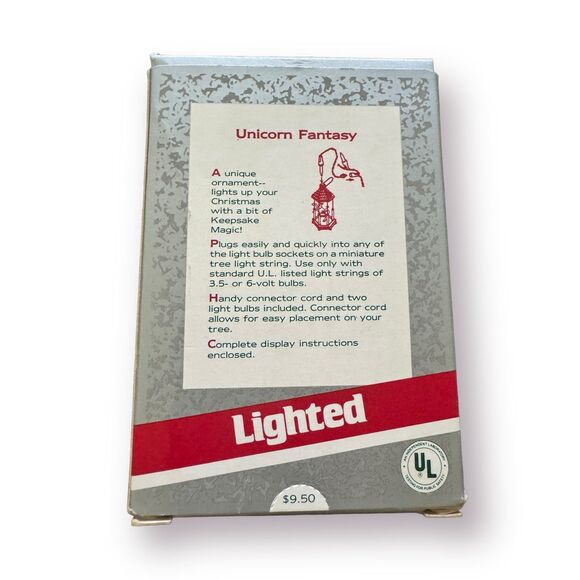 Hallmark Unicorn Fantasy Gazebo magic w/pigtail cord 1989 Christmas Ornament - Picture 3 of 8